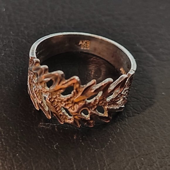 Sterling Silver 925 Leaf Ring Size 6 - Picture 3 of 3